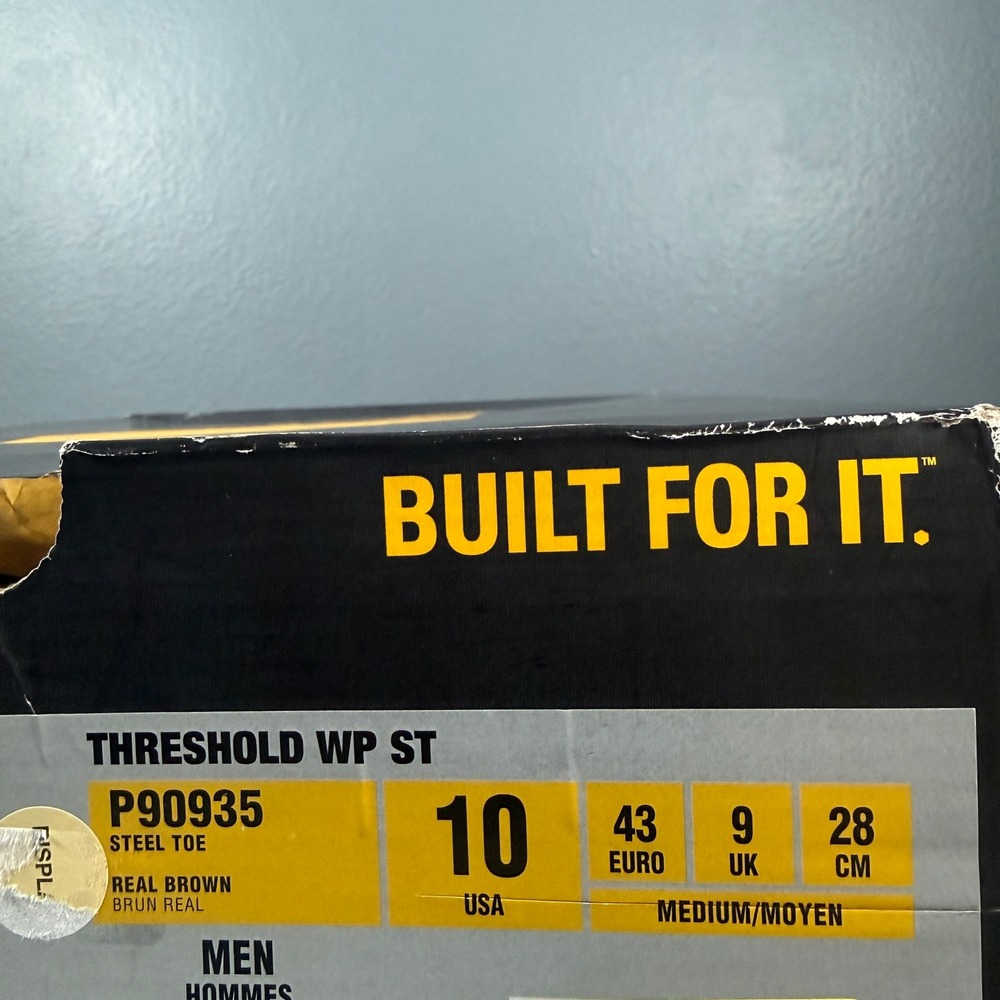 Caterpillar Threshold WP ST Mens Steel Toe Waterproof Work Boots P90935 Brown 10 - Picture 4 of 8